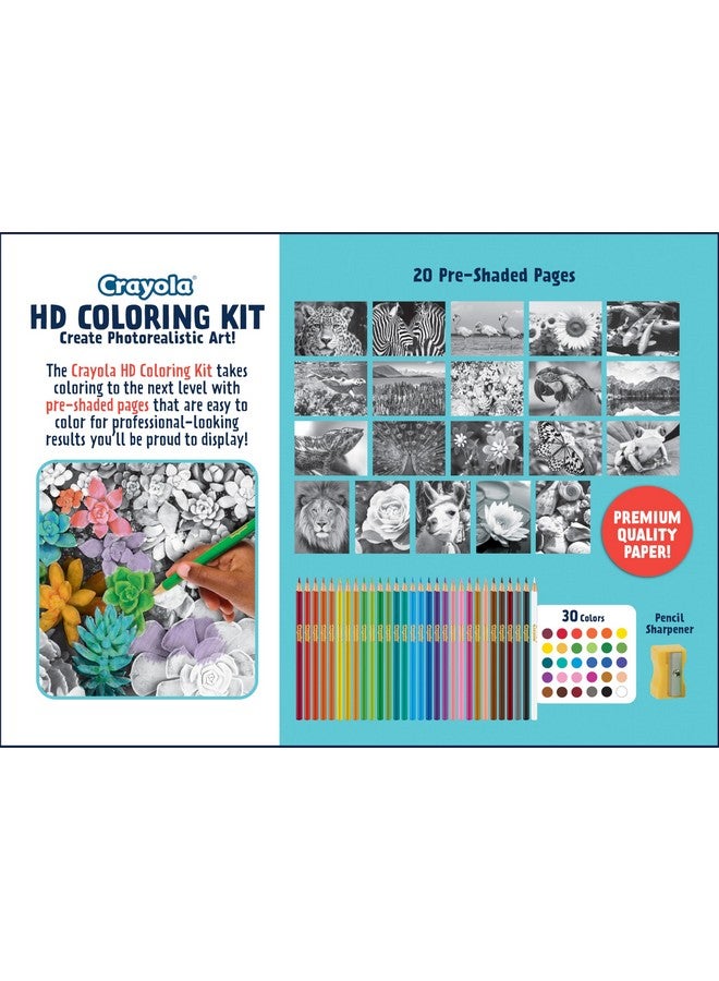 Crayola HD Coloring Kit, 30 Colored Pencils & 20 Adult Coloring Pages, Coloring Set for Adults & Teens, Coloring Supplies - Image 3