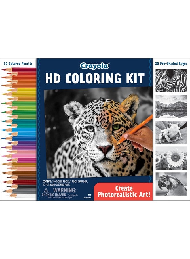 Crayola HD Coloring Kit, 30 Colored Pencils & 20 Adult Coloring Pages, Coloring Set for Adults & Teens, Coloring Supplies - Image 1