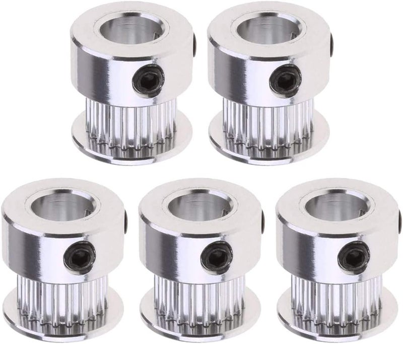 Saipor Saiper GT2 Timing Belt Pulley 20 Teeth Bore 8mm(5pcs), Aluminum Synchronous Wheel for 3D Printer - Image 1