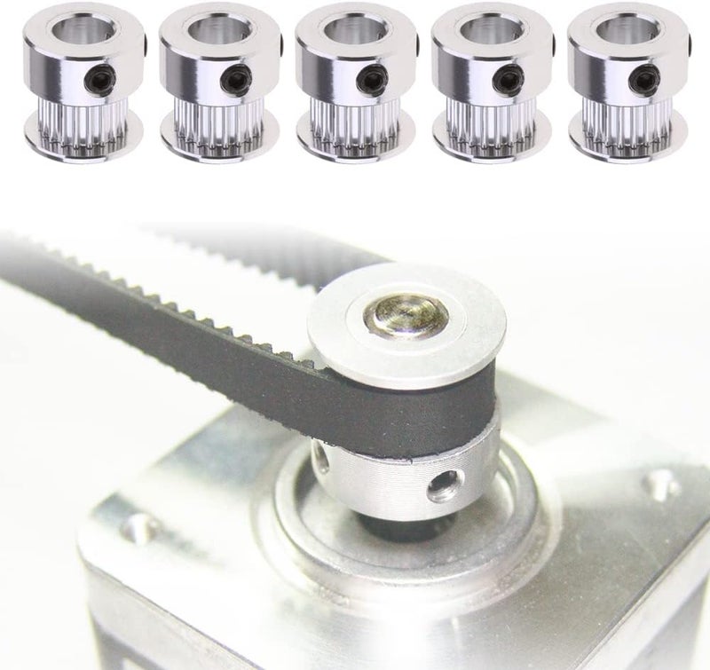 Saipor Saiper GT2 Timing Belt Pulley 20 Teeth Bore 8mm(5pcs), Aluminum Synchronous Wheel for 3D Printer - Image 5