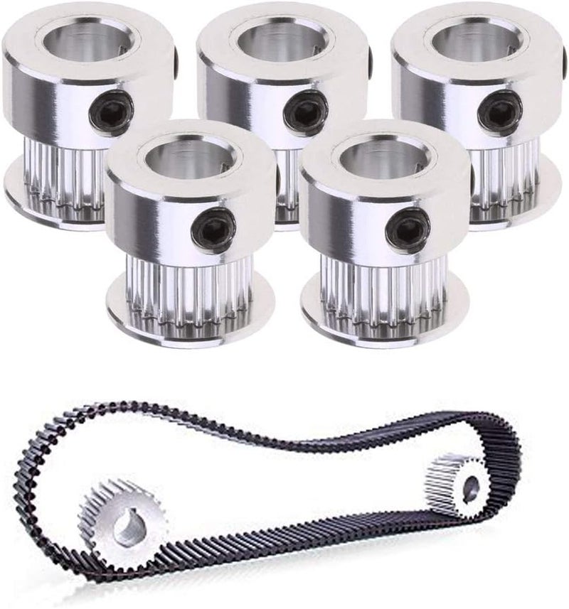 Saipor Saiper GT2 Timing Belt Pulley 20 Teeth Bore 8mm(5pcs), Aluminum Synchronous Wheel for 3D Printer - Image 4