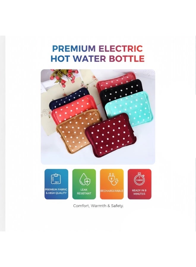 Cloudlyn Rechargeable Hot Water Bag Electric Warm Bottle For Pain Relief Maroon - Image 3