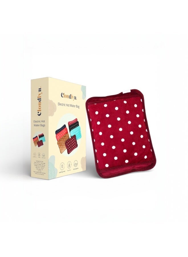 Cloudlyn Rechargeable Hot Water Bag Electric Warm Bottle For Pain Relief Maroon - Image 1