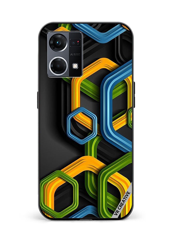 VR CREATIVE Protective Case Cover For Oppo Reno8 4G Abstract Design Multicolour - Image 1