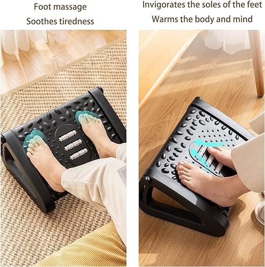 Jenibri Foot Rest Under Desk at Work Adjustable Office Chair Footrest Under The Table Foot Stool for Office Chair Gaming Chair Ergonomic Design Black - Image 4