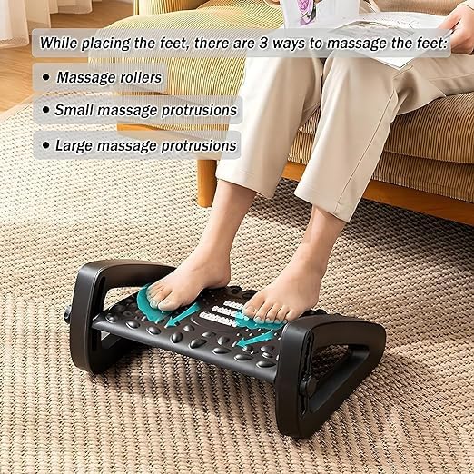 Jenibri Foot Rest Under Desk at Work Adjustable Office Chair Footrest Under The Table Foot Stool for Office Chair Gaming Chair Ergonomic Design Black - Image 5