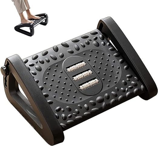 Jenibri Foot Rest Under Desk at Work Adjustable Office Chair Footrest Under The Table Foot Stool for Office Chair Gaming Chair Ergonomic Design Black - Image 1