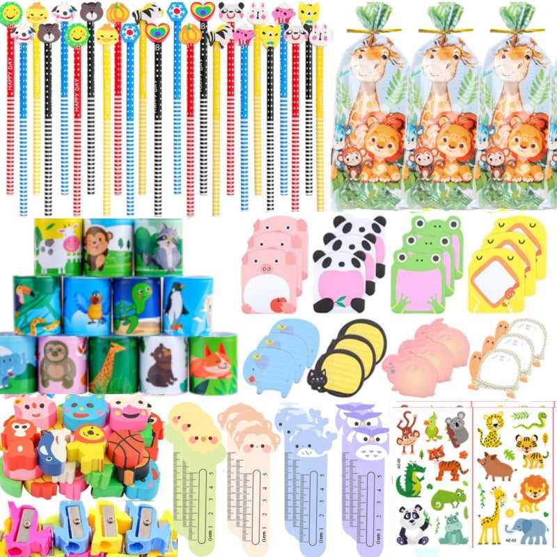 ANPHILE Return Gifts for Birthday Party 24 Pack Stationery Birthday Goodie Bags with Pencils Erasers Stickers School Classroom Gifts for Students Classroom Gifts Rewards Prizes - Image 2