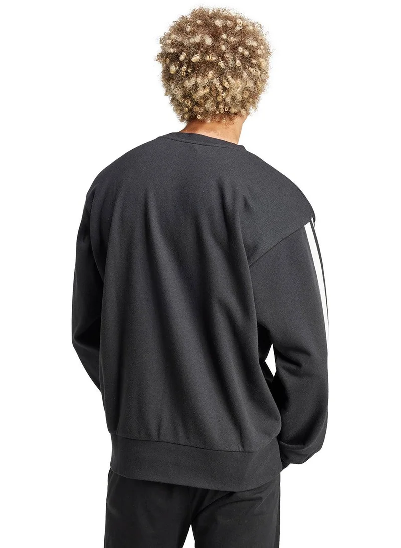 اديداس سويت شيرت رجالي أسود بأكمام طويلة