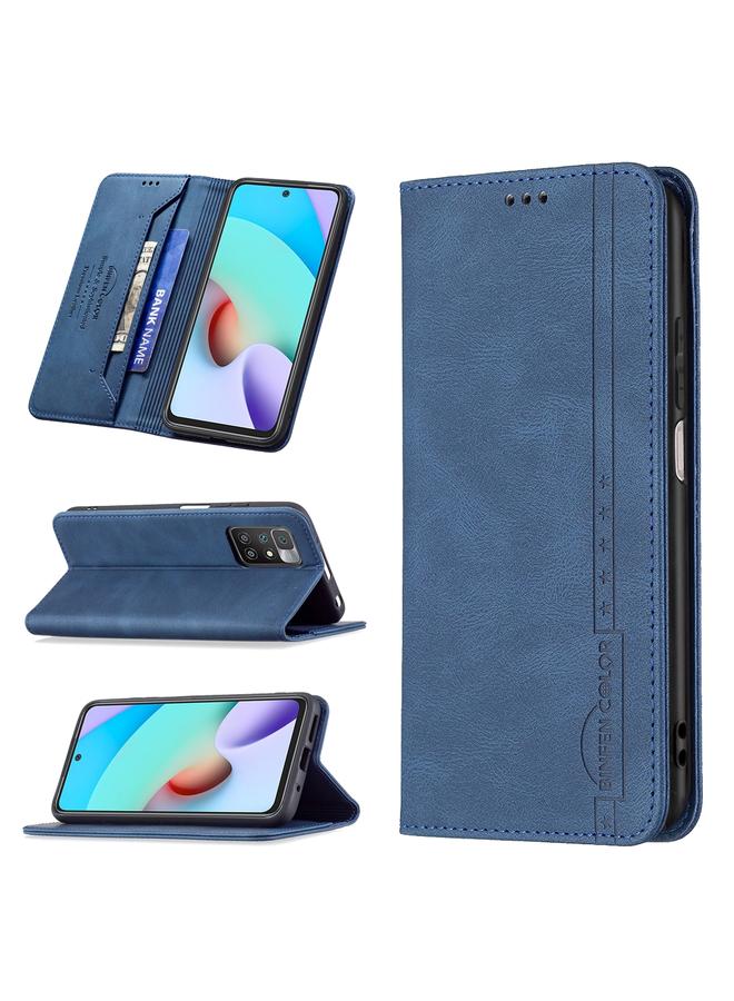 Case For Xiaomi Redmi 10 Magnetic RFID Blocking Anti-Theft Leather Case with Holder & Card Slots & Wallet