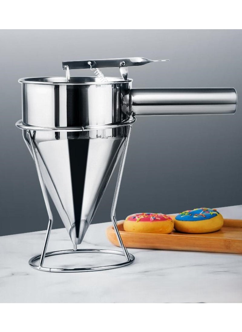 MAXQON Kitchen Pancake Batter Dispenser, Baking Funnel Stainless Steel Cake Decorating Tool  - Image 1