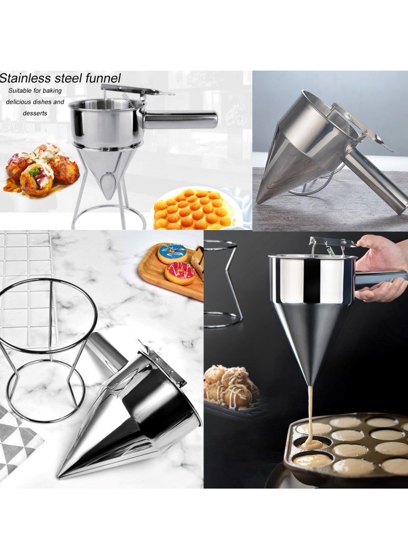MAXQON Kitchen Pancake Batter Dispenser, Baking Funnel Stainless Steel Cake Decorating Tool  - Image 4