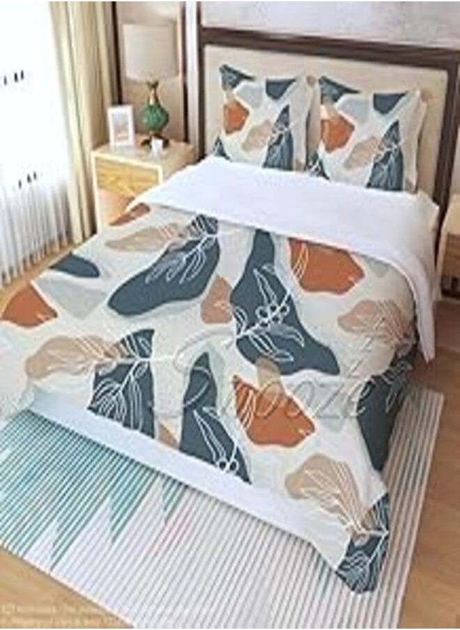 Tiba Fitted Bed Sheet Set 3 Pcs 160 * 200 Cm (Ash Design) 