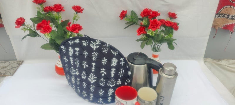 Malan Bai Mandala Tea Cozy Cover Hand Block Winter Tea Kettle Warmer Pot Cover Hot Coffee Cover Tea Coster Handamde Kitchen Décor Brand: Malan Bai (Pattern 5) - Image 2