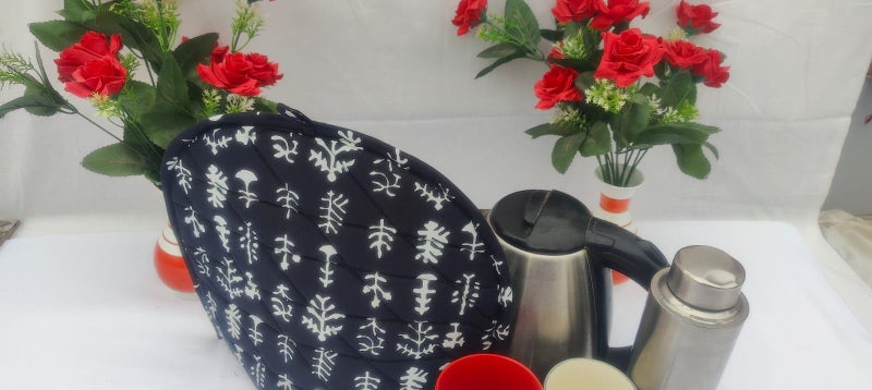Malan Bai Mandala Tea Cozy Cover Hand Block Winter Tea Kettle Warmer Pot Cover Hot Coffee Cover Tea Coster Handamde Kitchen Décor Brand: Malan Bai (Pattern 5) - Image 1