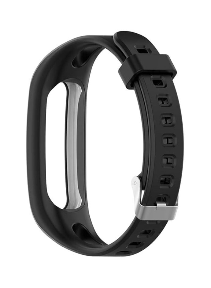 Silicone Watch Band Strap Compatible for Huawei Honor Band 4 Running Version/ Band 4e Smart Watch Bracelet Replacement  (Black)  - Image 2