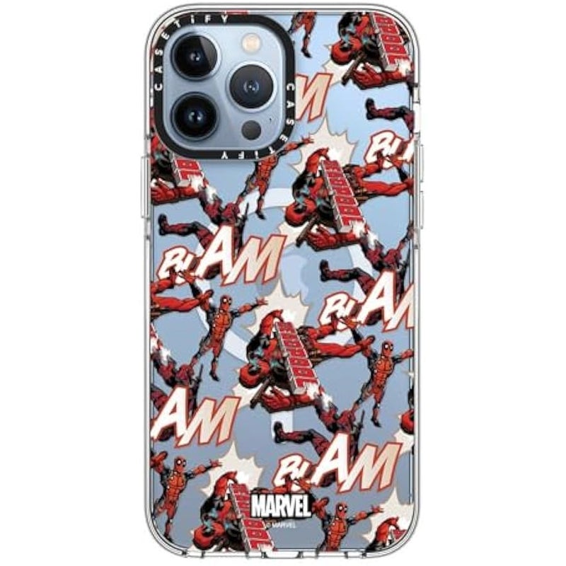 Casetify Clear iPhone 13 Pro Max Case 【Deadpool & Wolverine Co-Lab/Not Yellowing / 6.6ft Drop Protection/Magsafe】 - Deadpool Pattern Case - Clear - Image 2