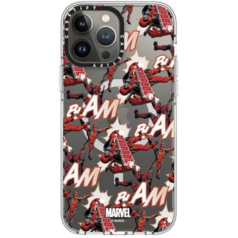 Casetify Clear iPhone 13 Pro Max Case 【Deadpool & Wolverine Co-Lab/Not Yellowing / 6.6ft Drop Protection/Magsafe】 - Deadpool Pattern Case - Clear - Image 4
