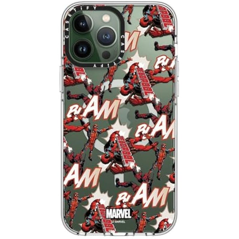 Casetify Clear iPhone 13 Pro Max Case 【Deadpool & Wolverine Co-Lab/Not Yellowing / 6.6ft Drop Protection/Magsafe】 - Deadpool Pattern Case - Clear - Image 3