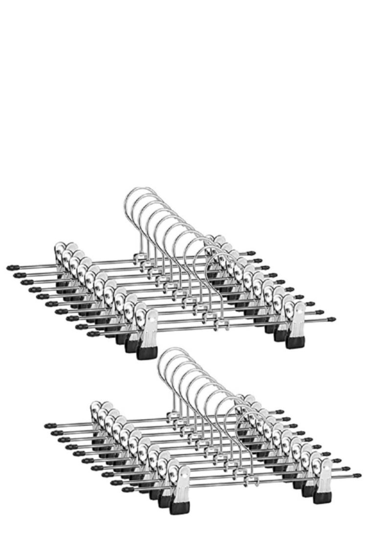 Premium Metal Pant Hangers Trouser Hangers Skirt Hangers with Adjustable Non-Slip Clips Ultra-Thin Space Saving Durable Clothes Hangers 30cm for Skirts Pants Trousers Anti Rust High Grade 20 Pc  - Image 1
