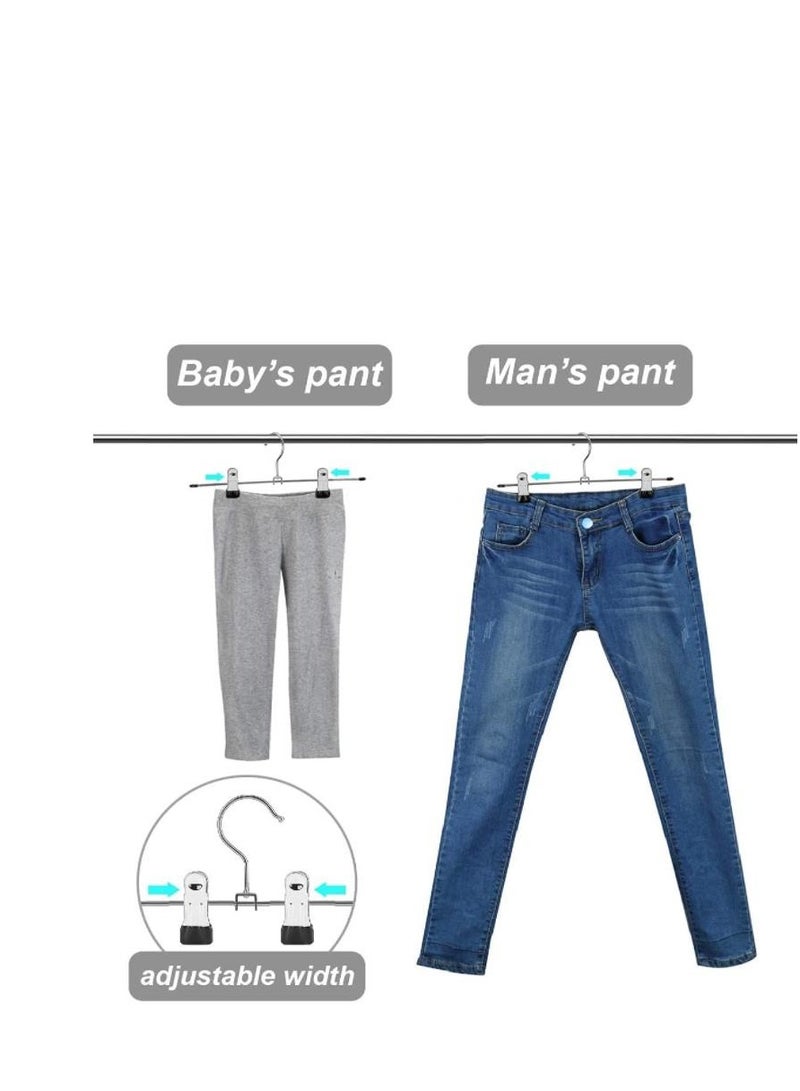 Premium Metal Pant Hangers Trouser Hangers Skirt Hangers with Adjustable Non-Slip Clips Ultra-Thin Space Saving Durable Clothes Hangers 30cm for Skirts Pants Trousers Anti Rust High Grade 20 Pc  - Image 3