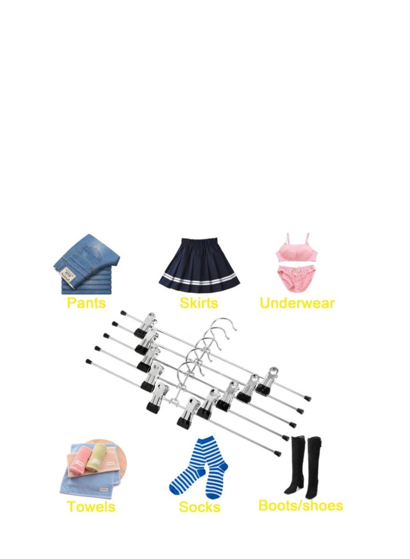 Premium Metal Pant Hangers Trouser Hangers Skirt Hangers with Adjustable Non-Slip Clips Ultra-Thin Space Saving Durable Clothes Hangers 30cm for Skirts Pants Trousers Anti Rust High Grade 20 Pc  - Image 5