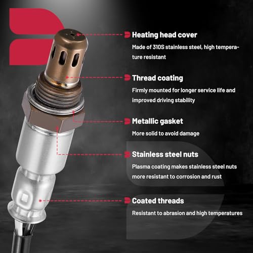 BDFHYK حساس الأكسجين BDFHYK حساس O2 السفلي، متوافق مع كيا أوبتيما 2016-2020، سورينتو، سبورتاج 2017-2021، تيليورايد، متوافق مع هيونداي سوناتا 2015-2017، توكسون، سانتا في، 250-241276 1PCS - Image 4