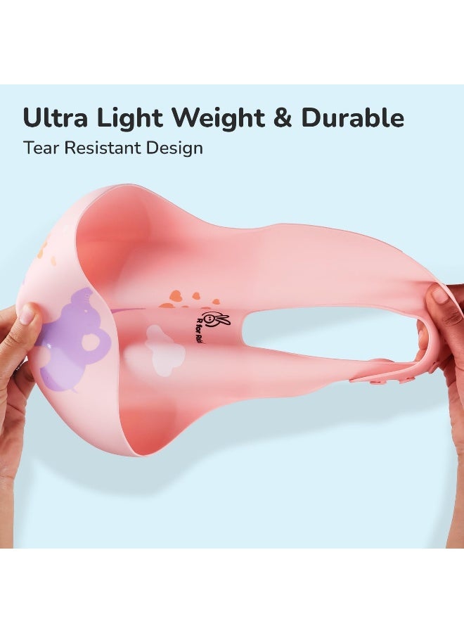 أر فور رابيت مريلة سيليكون من R for Rabbit Safari لتغذية أغذية الأطفال، خالية من مادة BPA، مريلة أطفال قابلة للتعديل، جيب طعام مدمج خالٍ من الفوضى، مقاومة للماء، قابلة للغسل وإعادة الاستخدام، مثالية للأطفال من سن 6 إلى 36 شهرًا (خوخي) - Image 4