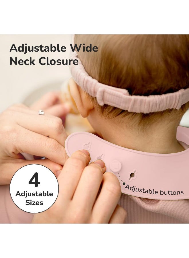 أر فور رابيت مريلة سيليكون من R for Rabbit Safari لتغذية أغذية الأطفال، خالية من مادة BPA، مريلة أطفال قابلة للتعديل، جيب طعام مدمج خالٍ من الفوضى، مقاومة للماء، قابلة للغسل وإعادة الاستخدام، مثالية للأطفال من سن 6 إلى 36 شهرًا (خوخي) - Image 5