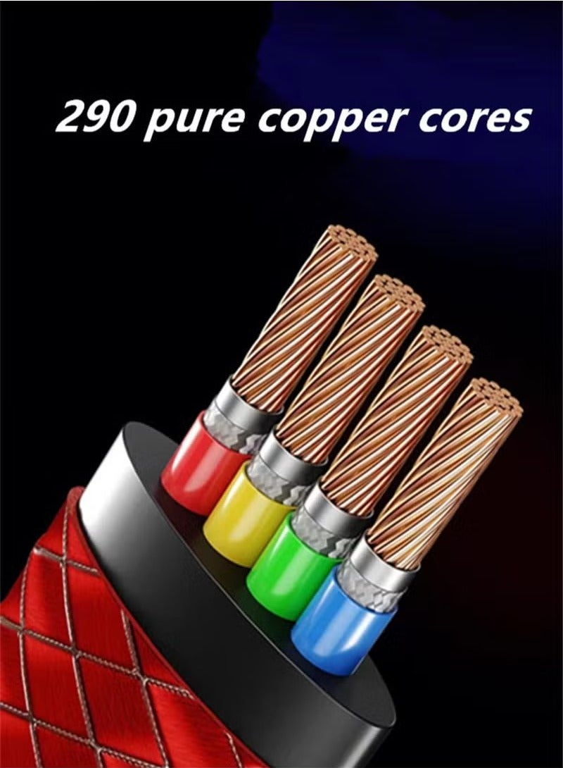3 in 1 USB Charger Cables Ultra-Fast 200W Braided Nylon Charging Cable, Universal Multiple Ports Charging Cord with Type-C, Micro USB and IP Port for Cell Phones and More-2 M - Image 4