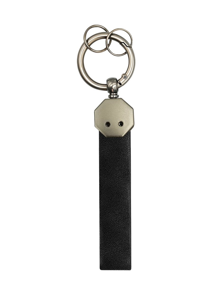 Suzuki Car Keychain, High Quality Black 12.5cm X1.5cm Leather Key Fob for Truck/SUV Keys, Heavy Duty Metal Key Ring with Detachable Spring Clip, 360° Swivel Key Holder Gift for Men Women - Image 2