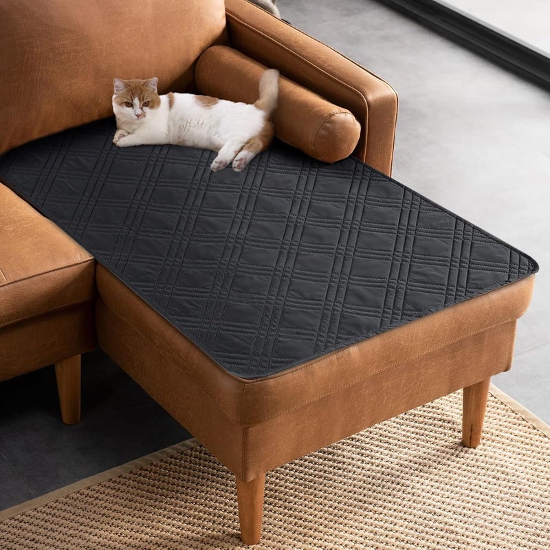 TAOCOCO 100 Waterproof Dog Couch Blankets Soft Couch Cover for Pets Reversible Chaise Lounge Cover for Sectional Sofa U Shape Couch Furniture Protector Sofa Slipcover Washable 4050 Inch Black