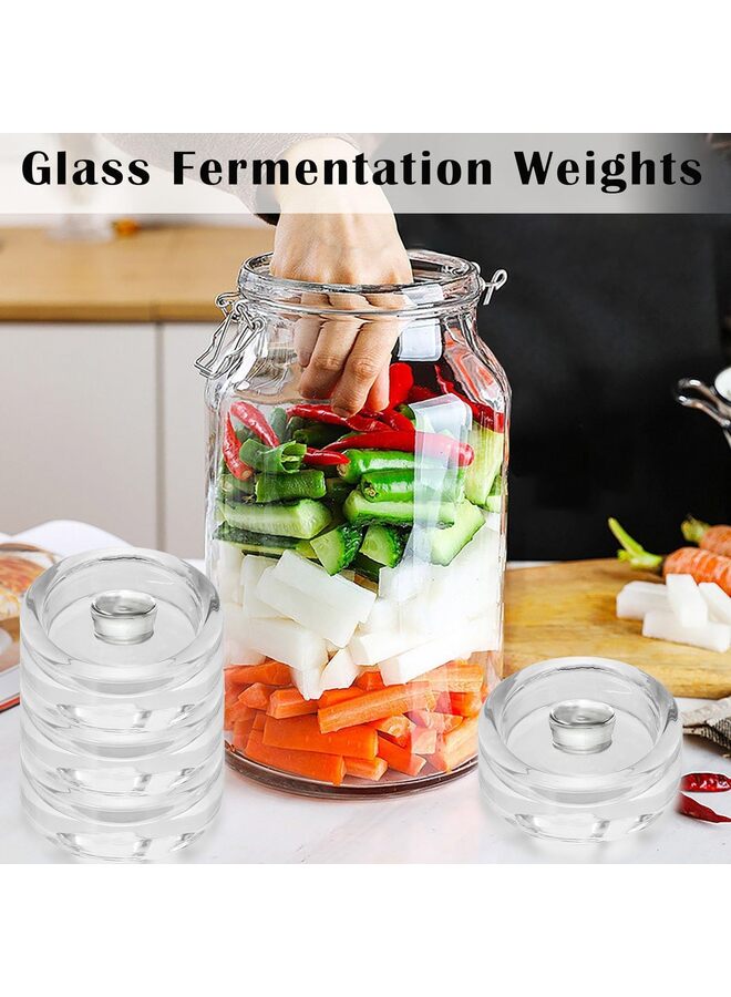 9 Pack Glass Fermentation Weight, Easy Grip Fermenting Weights Canning Weights and Pickling Glass Weight for Wide Mouth Mason, Clear - Image 3