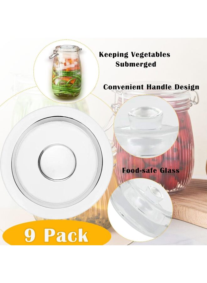 9 Pack Glass Fermentation Weight, Easy Grip Fermenting Weights Canning Weights and Pickling Glass Weight for Wide Mouth Mason, Clear - Image 2