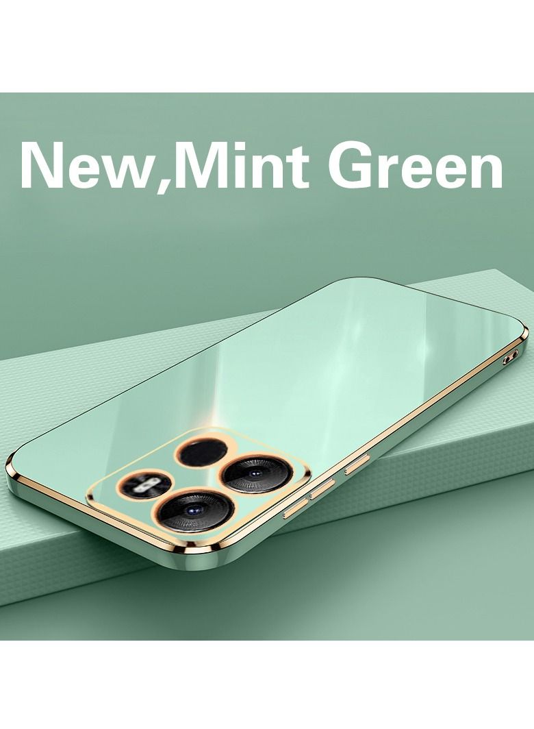 TECNO POP 7 4G Green Mobile Phone Case Cover, Luxury Plating Soft Back Cover, Raised Full Camera Protection