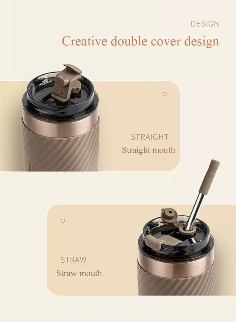 EQURA كوب قهوة مع فلتر مدمج وقشة - ذهبي - Image 3