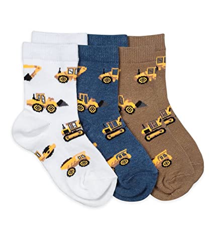 Jefferies Socks Little Boys' Construction Triple Treat Socks 3 Pair Pack, Putty, X-Small - Image 3