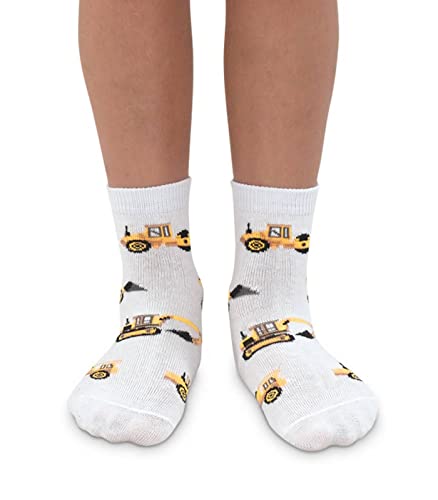 Jefferies Socks Little Boys' Construction Triple Treat Socks 3 Pair Pack, Putty, X-Small - Image 4