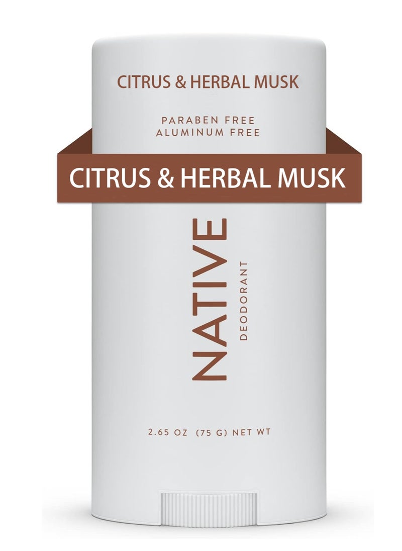native Native Deodorant - Natural Deodorant - Vegan, Gluten Free, Cruelty Free - Free of Aluminum, Parabens & Sulfates - Citrus & Herbal Musk 