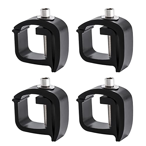 AA-Racks P-AC(4)-01 Set of 4 Aluminum C-Clamps for Non-Drilling Truck Rack & Camper Shell Installation-Black - Image 1