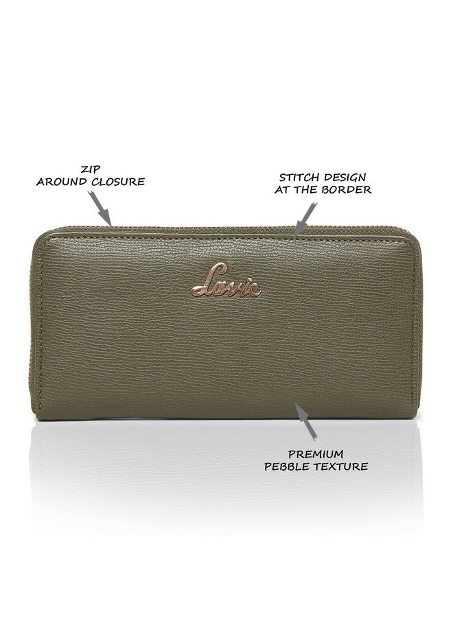 Lavie Lavie Women's 2 Fold Zip Around Purse Wallet (Green, Olive, Large)  - Image 3