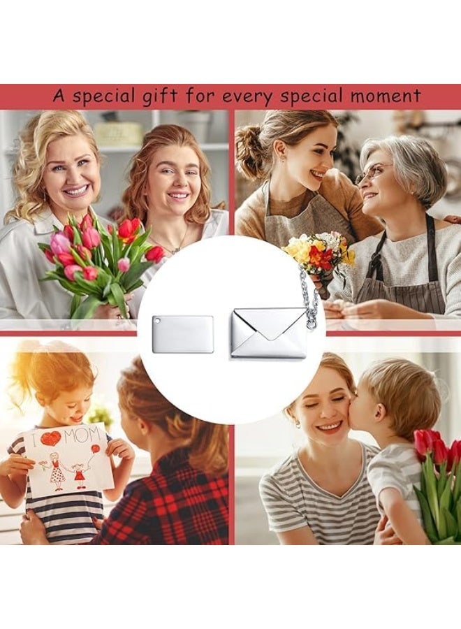 فيروز جوليري قلادة بتعليقة ظرف رسالة حب قابلة للحفر حسب رغبتك - من ستانلس ستيل. الشخصي، أسلوب أنيق للرجال والنساء من فيروز جوليري . - Image 3