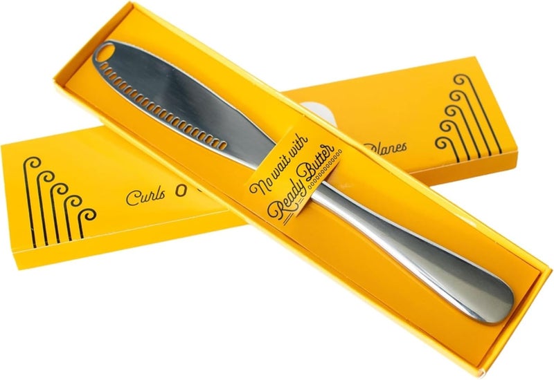 Houseify Ready Butter 3-in-1 Knife, Stainless Steel Serrated with Holes in Blade - Cold Butter Spreader, Curler & Micro Grater, Dishwasher Safe - Image 3