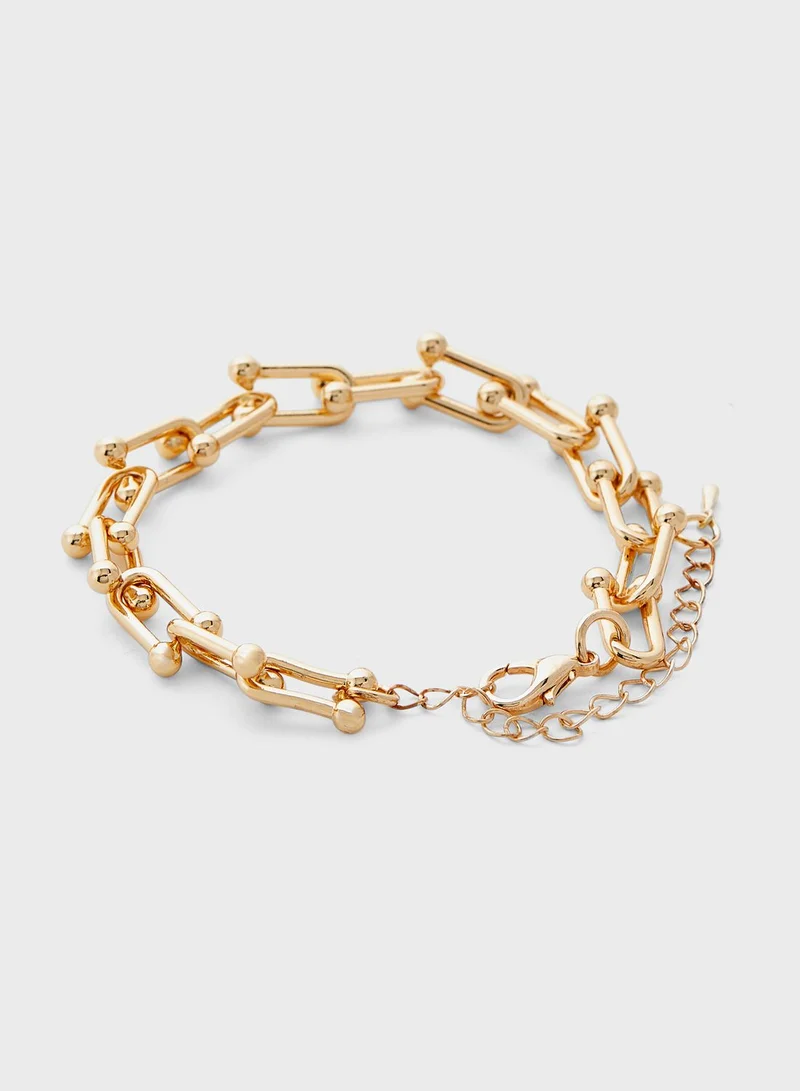 Ginger Rectangle Link Chain Bracelet