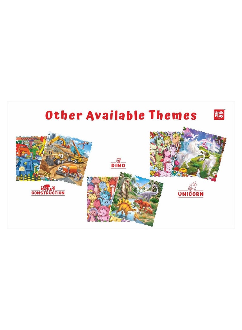 UnikPlay Go Crazy Jigsaw Puzzle For Kids And Adults, Attractive Cartoon Print Puzzle With 2 Puzzle Trays For Age 6 To 99 Years-90 Pcs-(Farm Friends)Farm - Image 2