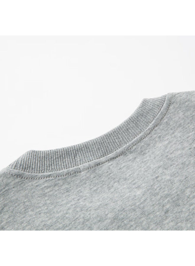 Limeng Style Loose Sweatshirt For Men, Spring And Autumn Round Neck Pullover Base Layer Long Sleeve Trendy Jacket, Light Gray, L - Image 4