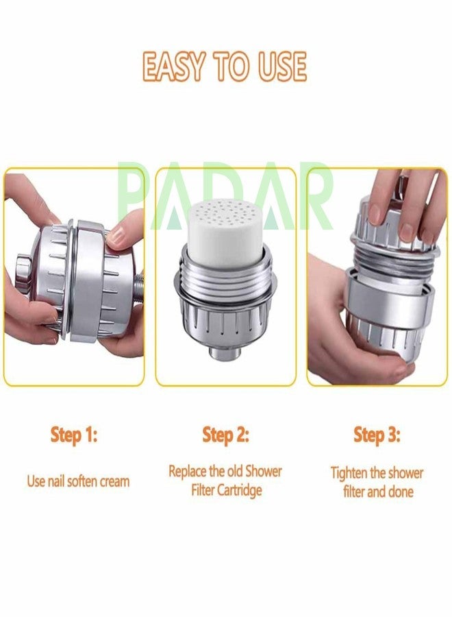 PADAR 15 Stage Water Filter for Hard Water | Hard Water Softener for Tap & Shower | Bathroom Water Filter for Chlorine, Salt & Impurities | Universal ½ Inch Shower Filter for Hair & Skin Protection - Image 5