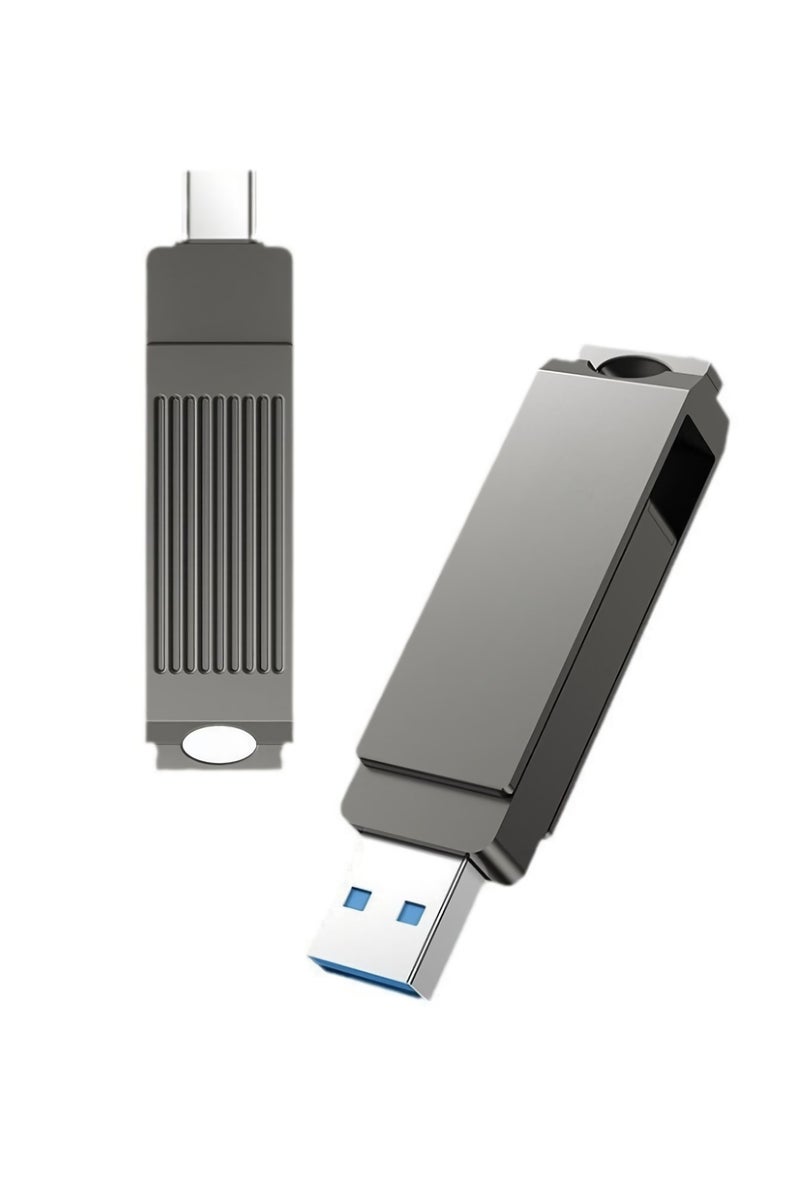 USB Flash Drive, Dual Interface Type C Drive, High Speed Thumb Drive, Lightweight And Portable Data Storage Device For Mobile Phone Computer Laptops, (1pc, Grey, 32GB) - Image 1