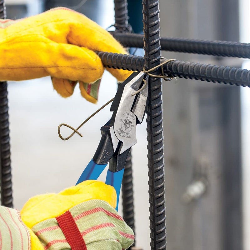 Klein Tools D2000-9ST Pliers, Made in USA, Side Cutters are Heavy-Duty 9-Inch Ironworker Pliers for Rebar, ACSR, Screws, Nails and Most Hardened Wire - Image 3