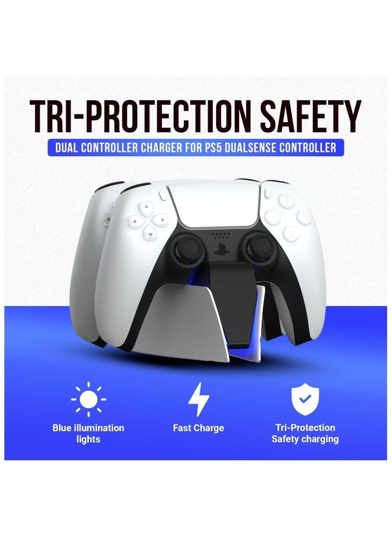PS5 Charging Station | PS5 Controller Charger for Playstation 5 Dualsense Controller | USB Type C PS5 Charger Stand with LED Indicator